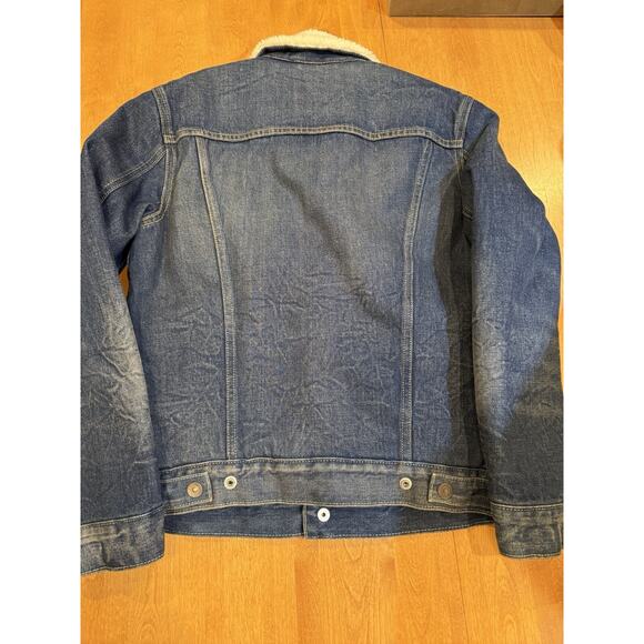 Levis Jacket Small Blue Sherpa Lined Denim Jean Trucker Button Up - Picture 3 of 11